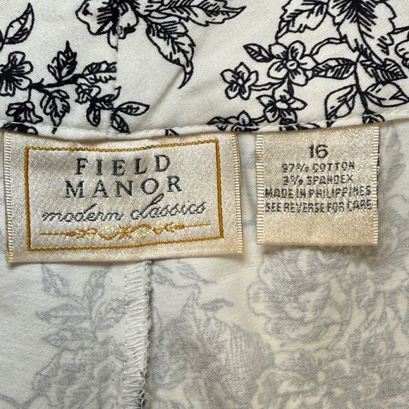VTG‎ FIELD MANOR Modern Classics Floral Print Wide Leg Pants Women's Size 16 - Picture 2 of 9
